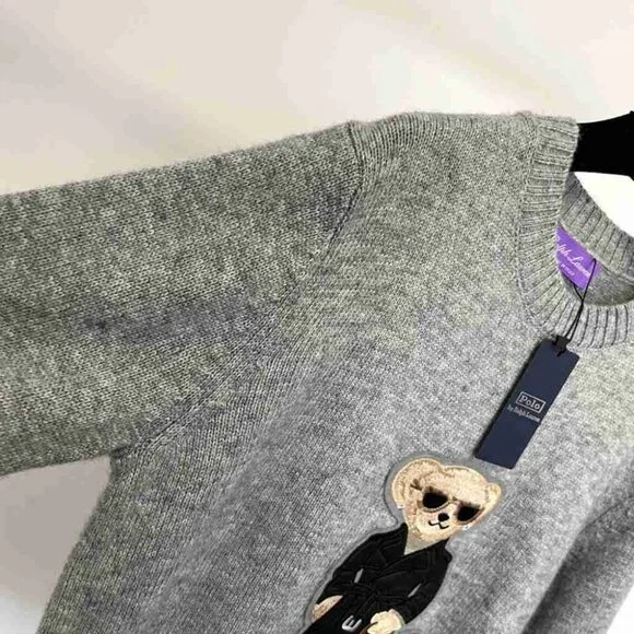 Polo Ralph Lauren Gray Sweater with Bear Design - Picture 5 of 6